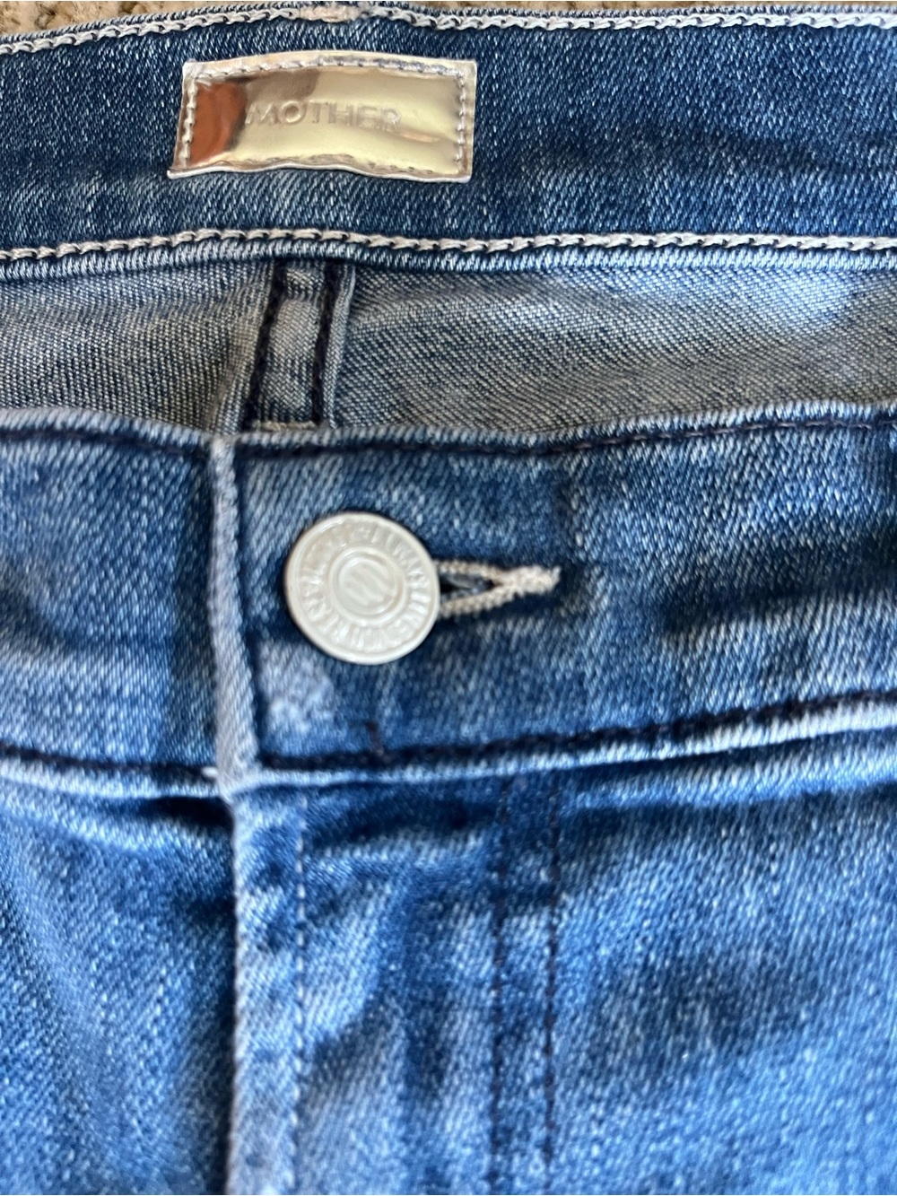 Mother The Dropout Distressed Blue Jeans - Picture 5 of 11
